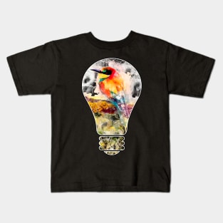 The bird in the lamp Kids T-Shirt